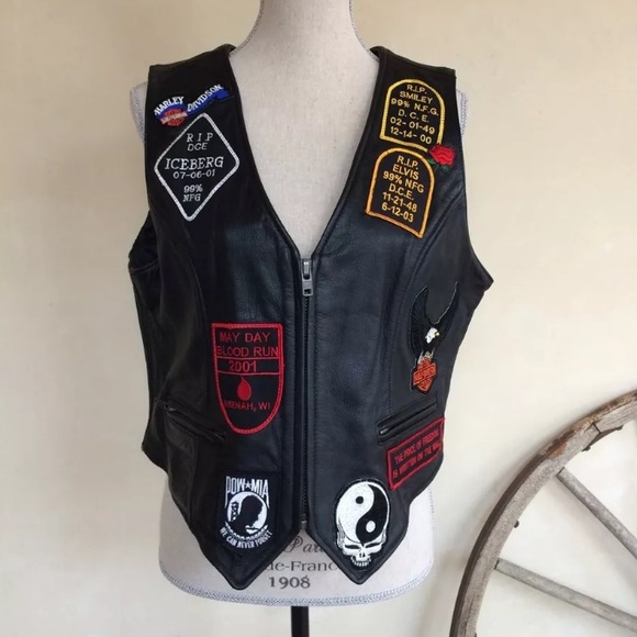 MOTO VEST🦅Harley Davidson Grateful Dead Freedom - Picture 2 of 12